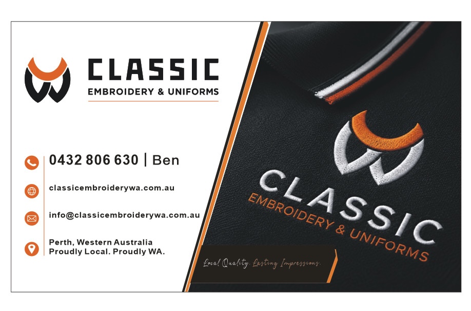 classic embroidery name card